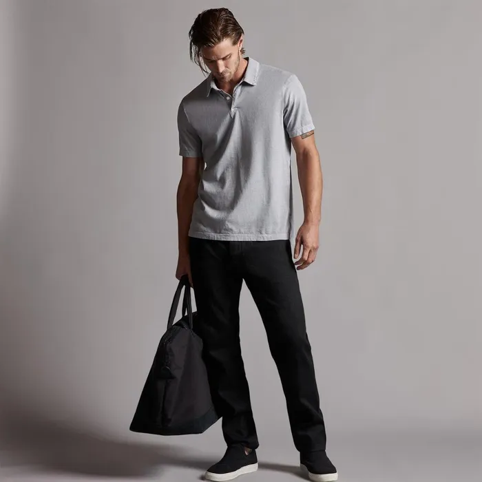 Men PolosNovelty Tops James Perse Sueded Jersey Polo Breeze Pigment