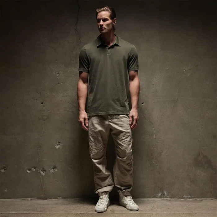Men PolosNovelty Tops James Perse Sueded Jersey Polo Platoon Pigment