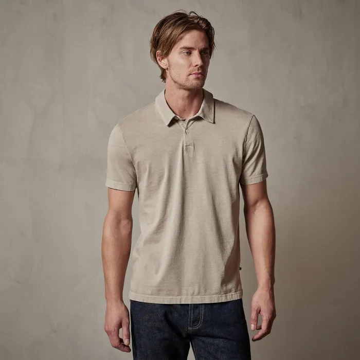 Men PolosNovelty Tops James Perse Sueded Jersey Polo Toast Pigment