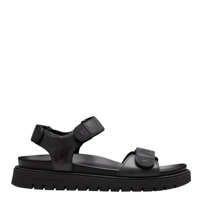 Men Ramsey Black Leather Sandals Windsor Smith Sandals
