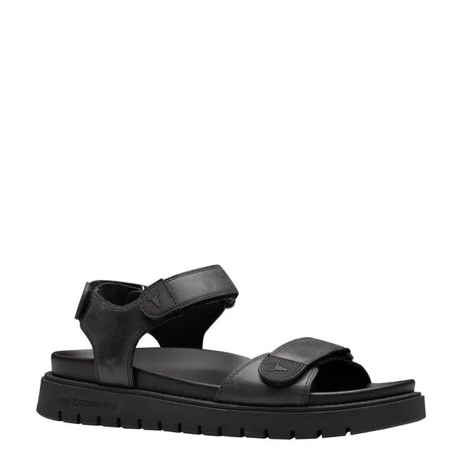 Men Ramsey Black Leather Sandals Windsor Smith Sandals