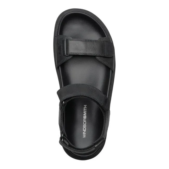 Men Ramsey Black Leather Sandals Windsor Smith Sandals