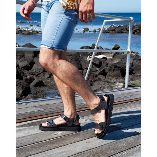 Men Ramsey Black Leather Sandals Windsor Smith Sandals