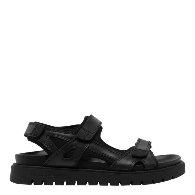 Men Raven Black Leather Sandals Windsor Smith Sandals