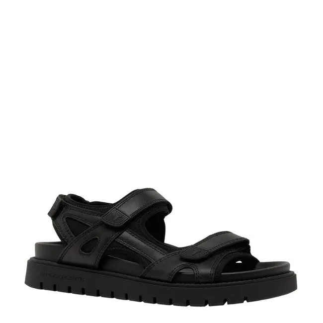 Men Raven Black Leather Sandals Windsor Smith Sandals