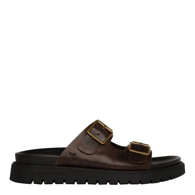 Men Reign Dark Brown Leather Sandals Windsor Smith Sandals