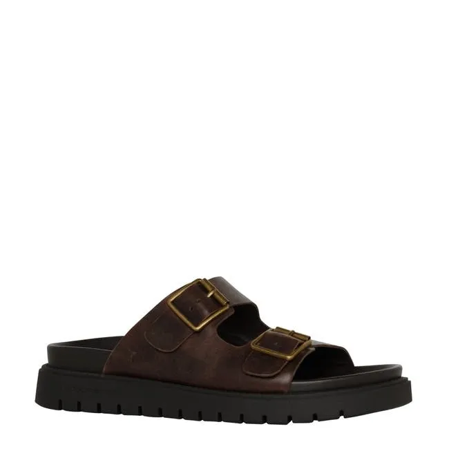 Men Reign Dark Brown Leather Sandals Windsor Smith Sandals