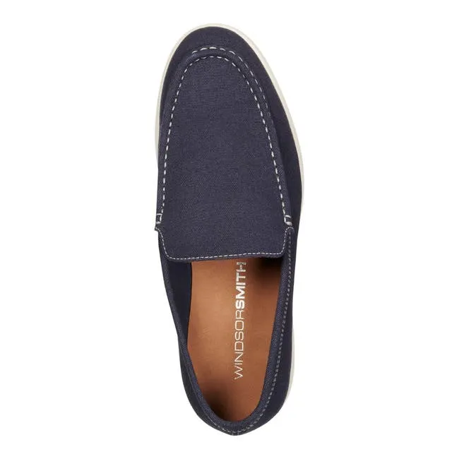 Men Ryan Navy Canvas Loafers Windsor Smith Shoes