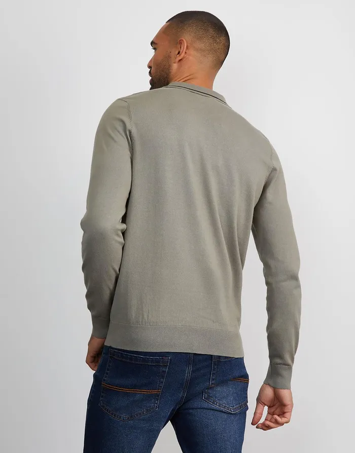 Men Sage Quarter Zip Polo Jumper Sage Threadbare Polo Shirts Men Sage Quarter Zip Polo Jumper Sage Threadbare Polo Shirts