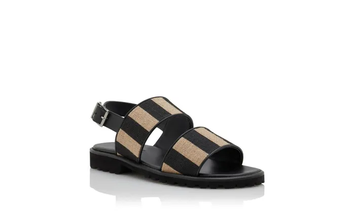 Men Sandals Manolo Blahnik STUDLAND Natural Jute Flat Sandals