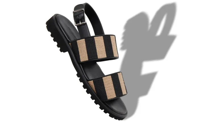 Men Sandals Manolo Blahnik STUDLAND Natural Jute Flat Sandals
