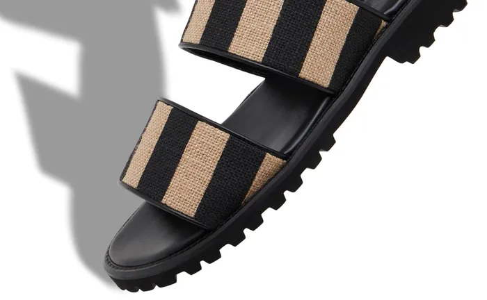 Men Sandals Manolo Blahnik STUDLAND Natural Jute Flat Sandals