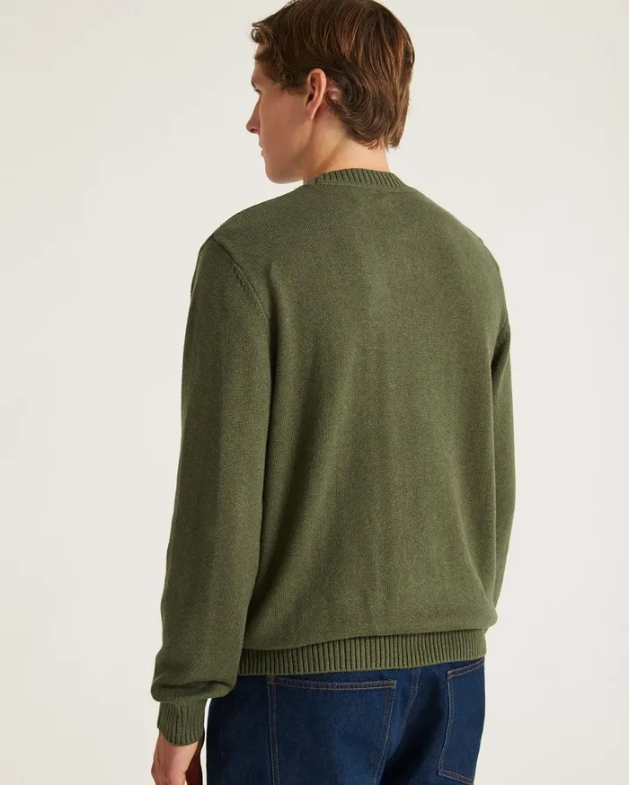 Men Saturdays NYC Knitwear Greg Slash Sweater Armygreen Men Saturdays NYC Knitwear Greg Slash Sweater Armygreen
