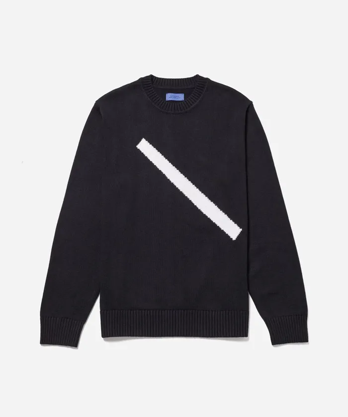 Men Saturdays NYC Knitwear Greg Slash Sweater Black