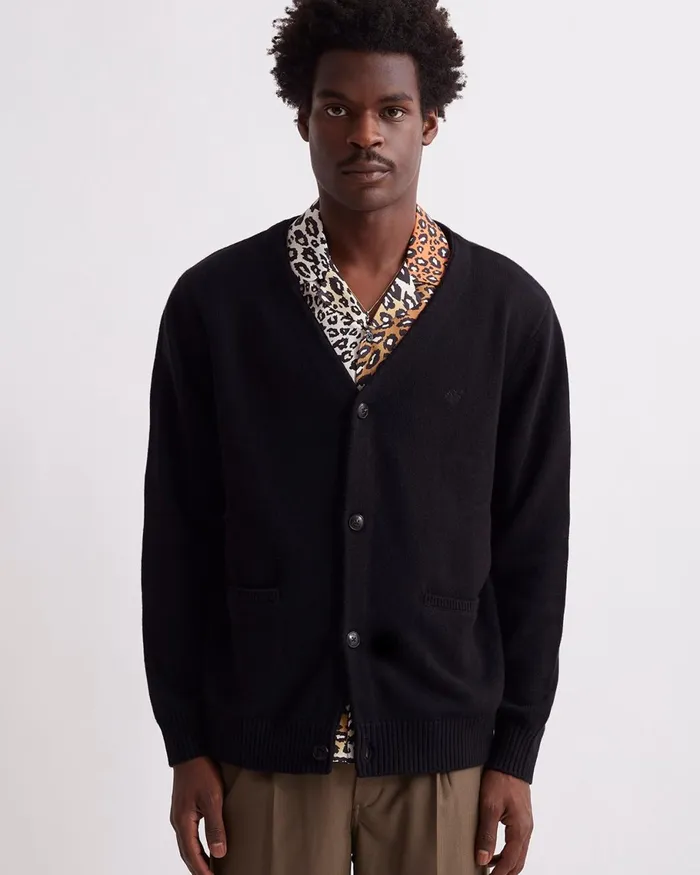 Men Saturdays NYC Knitwear Michael Cardigan Black Men Saturdays NYC Knitwear Michael Cardigan Black