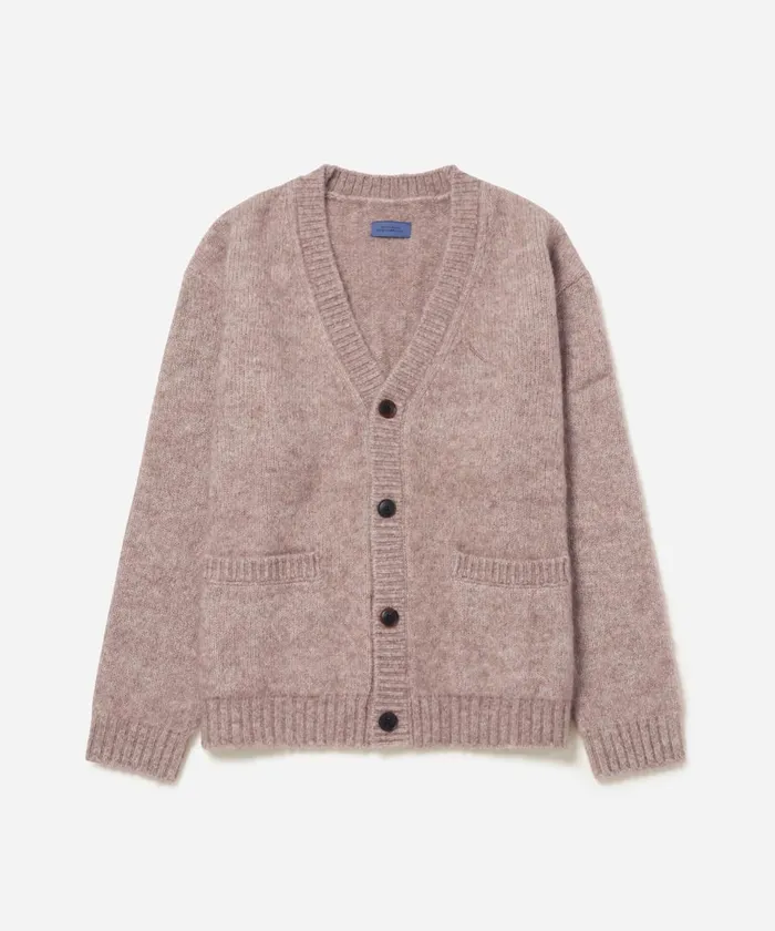 Men Saturdays NYC Knitwear Michael Shaggy Wool Cardigan Pumice