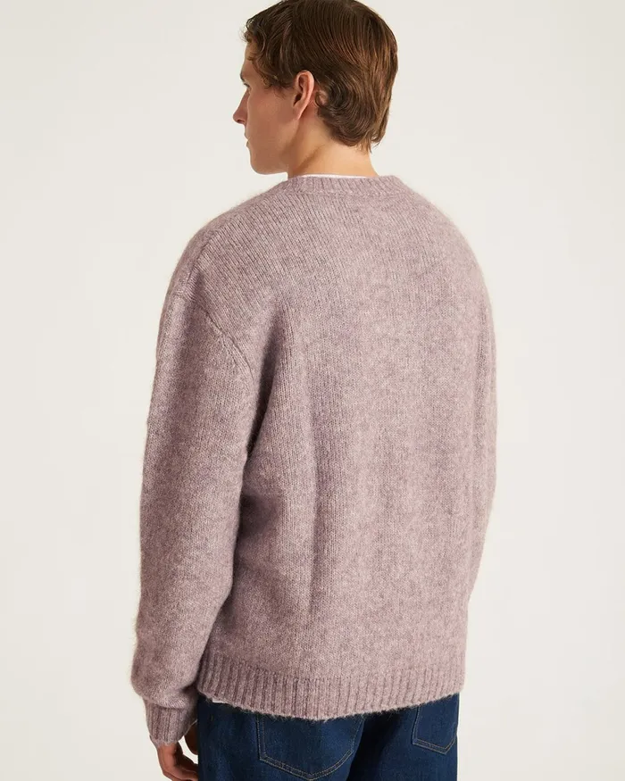 Men Saturdays NYC Knitwear Michael Shaggy Wool Cardigan Pumice Men Saturdays NYC Knitwear Michael Shaggy Wool Cardigan Pumice