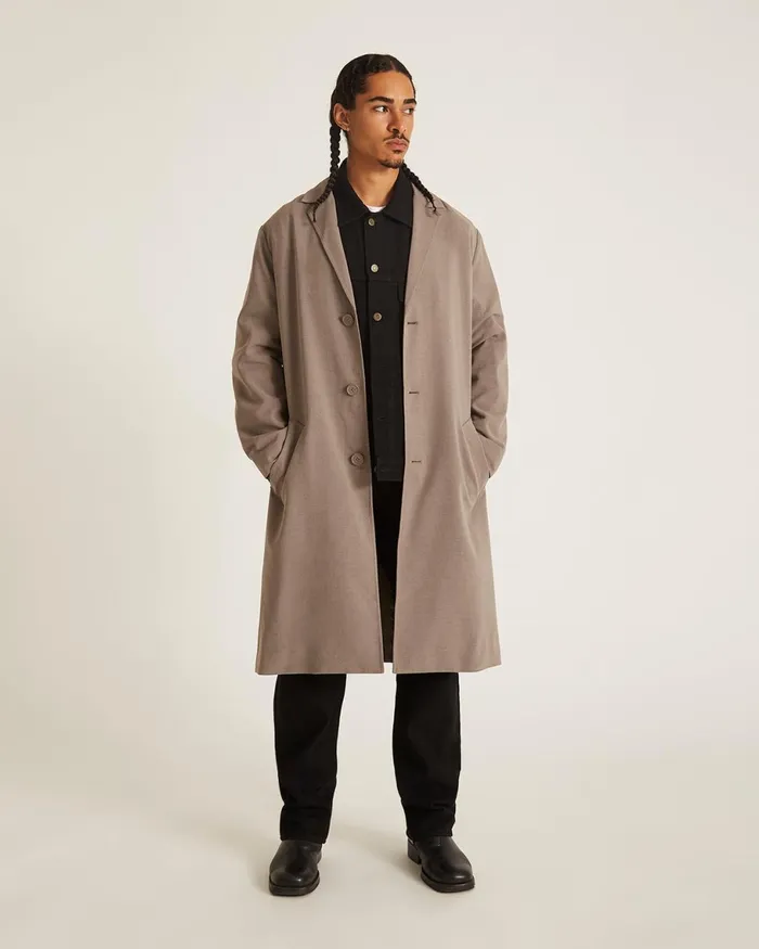 Men Saturdays NYC Outerwear Daikanyama Gabardine Coat Taupe Men Saturdays NYC Outerwear Daikanyama Gabardine Coat Taupe
