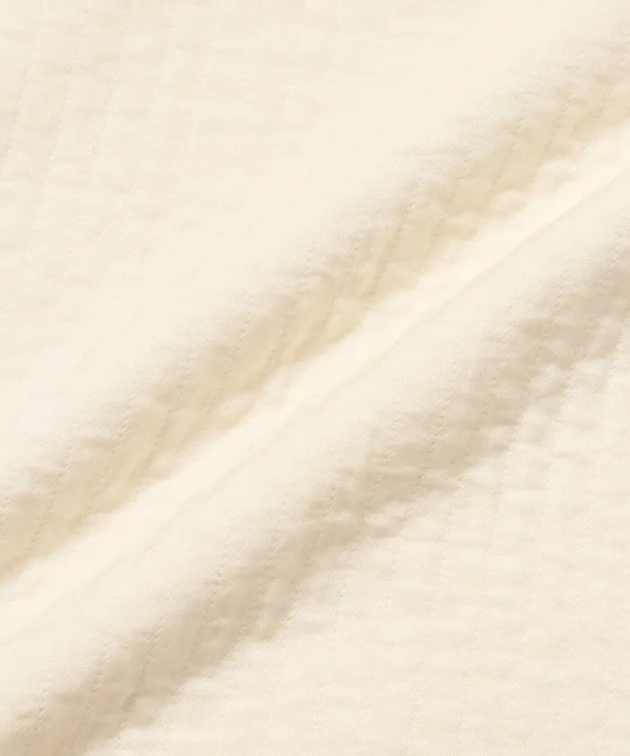 Men Saturdays NYC Shirts Bruce Double Layer Crinkle Short Sleeve Shirt Ivory Men Saturdays NYC Shirts Bruce Double Layer Crinkle Short Sleeve Shirt Ivory