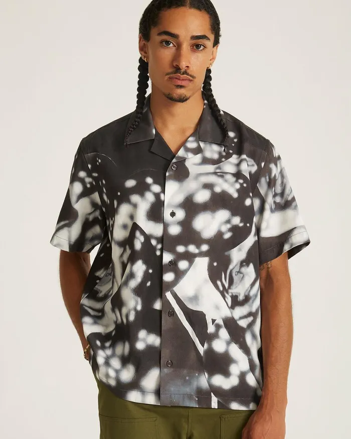 Men Saturdays NYC Shirts Canty Dossy Short Sleeve Shirt Black Men Saturdays NYC Shirts Canty Dossy Short Sleeve Shirt Black