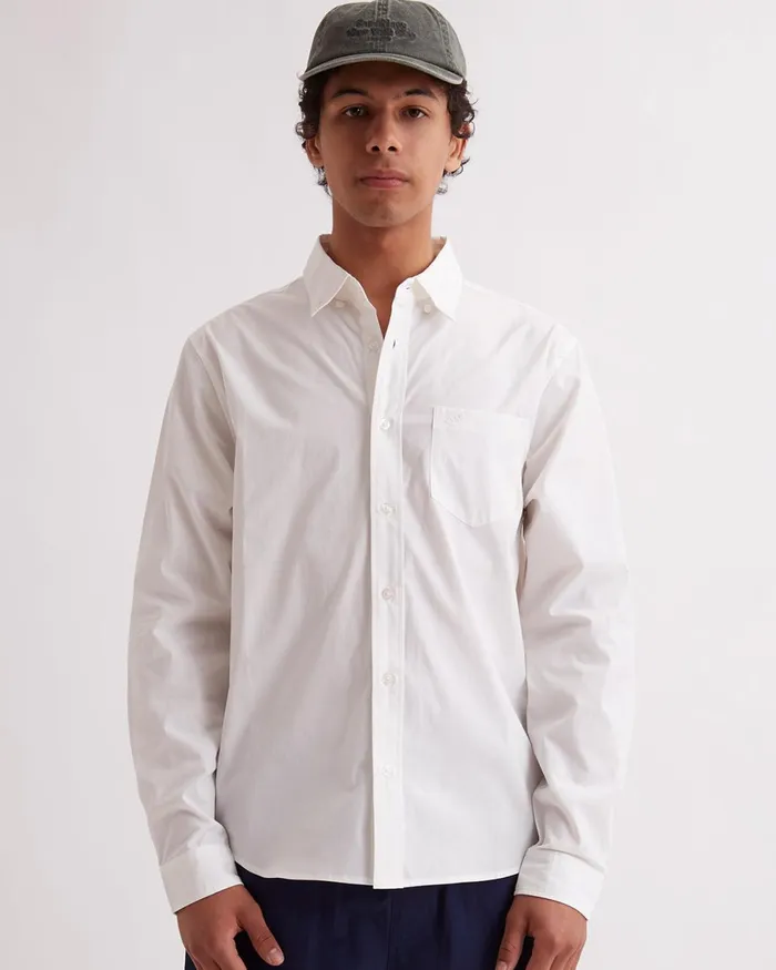 Men Saturdays NYC Shirts Crosby Twill LS Shirt Ivory Men Saturdays NYC Shirts Crosby Twill LS Shirt Ivory