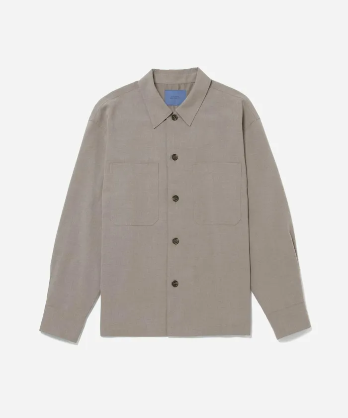Men Saturdays NYC Shirts Driessen Gabardine Overshirt Taupe