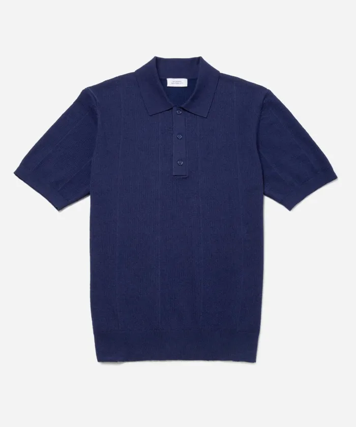Men Saturdays NYC Shirts Jahmad LinenBlend Knit Polo Ocean
