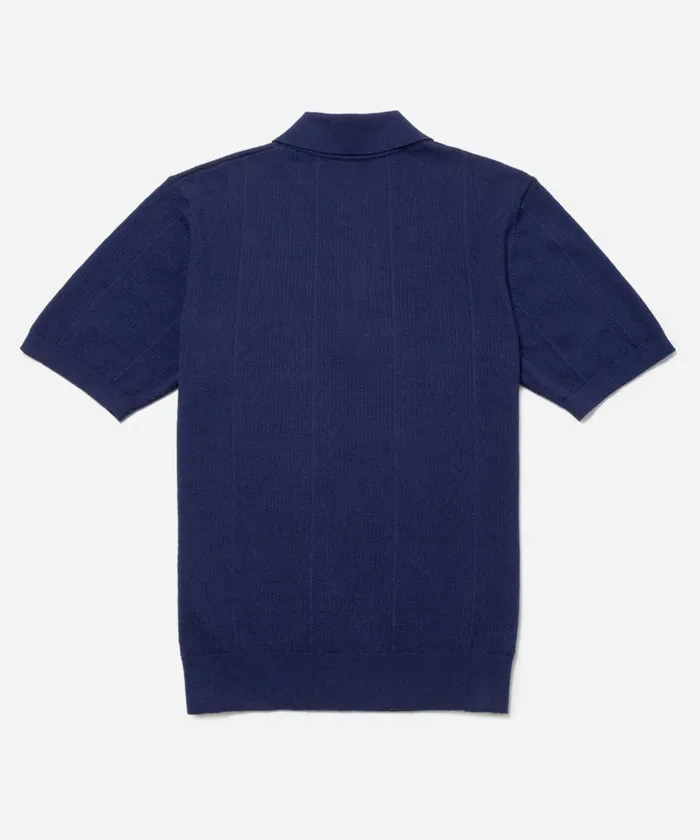 Men Saturdays NYC Shirts Jahmad LinenBlend Knit Polo Ocean Men Saturdays NYC Shirts Jahmad LinenBlend Knit Polo Ocean