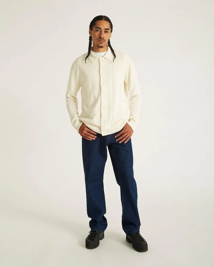Men Saturdays NYC Shirts Jahmad Long Sleeve Polo Ivory Men Saturdays NYC Shirts Jahmad Long Sleeve Polo Ivory