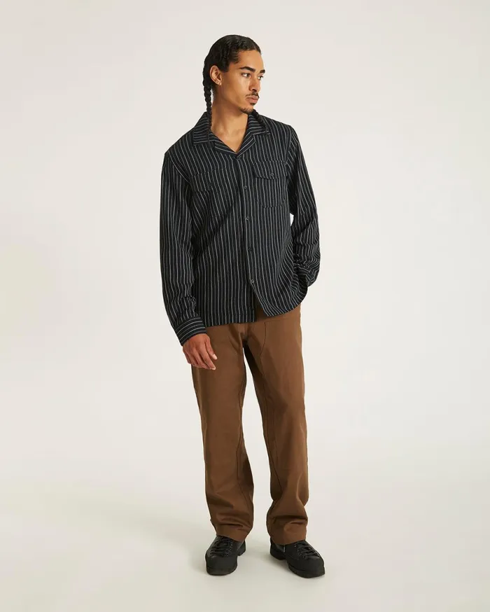 Men Saturdays NYC Shirts Marco Brushed Shirring Long Sleeve Shirt Black Men Saturdays NYC Shirts Marco Brushed Shirring Long Sleeve Shirt Black