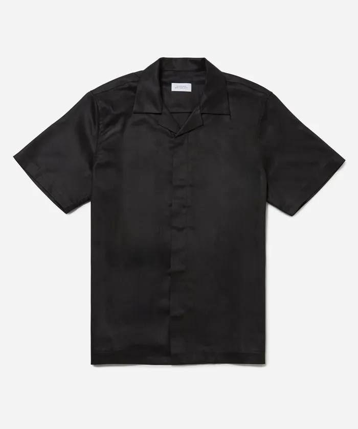 Men Saturdays NYC Shirts York Camp Collar SS Shirt Black