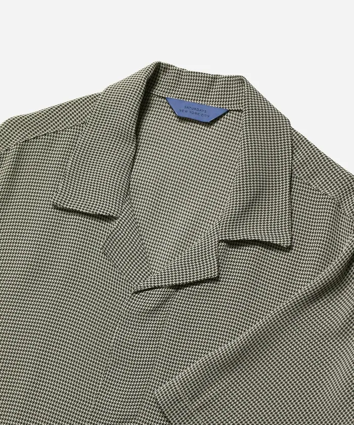 Men Saturdays NYC Shirts York Mini Houndstooth Short Sleeve Shirt Bungee Men Saturdays NYC Shirts York Mini Houndstooth Short Sleeve Shirt Bungee