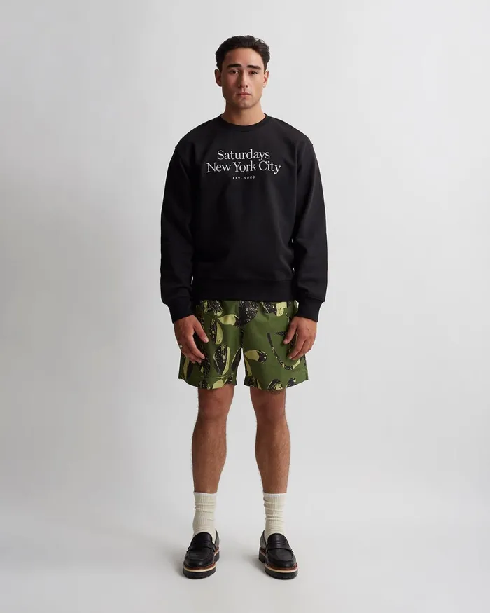 Men Saturdays NYC Sweatshirts and Sweatpants Bowery Miller Standard Crew Black Men Saturdays NYC Sweatshirts and Sweatpants Bowery Miller Standard Crew Black
