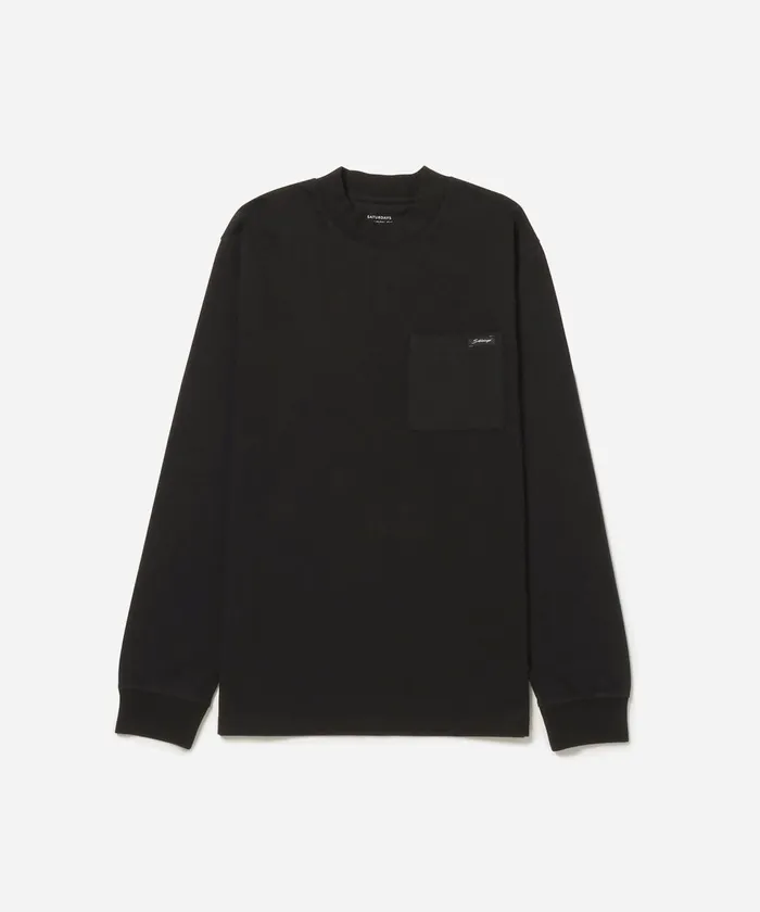 Men Saturdays NYC Tees Dekalb Heavy Weight Mockneck LS Black
