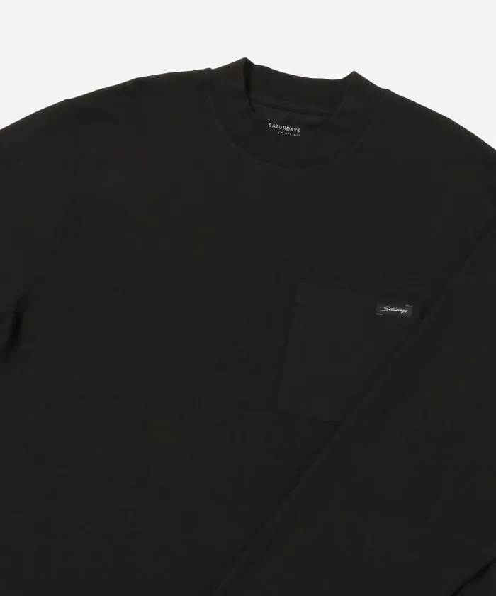 Men Saturdays NYC Tees Dekalb Heavy Weight Mockneck LS Black Men Saturdays NYC Tees Dekalb Heavy Weight Mockneck LS Black