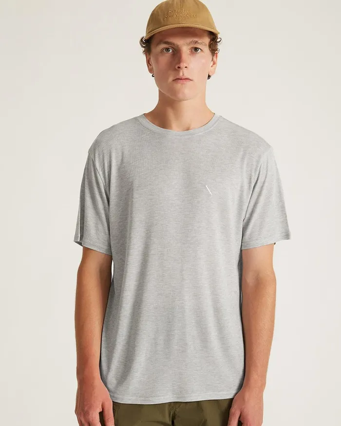 Men Saturdays NYC Tees Merino Jersey Standard SS Tee Heather Men Saturdays NYC Tees Merino Jersey Standard SS Tee Heather