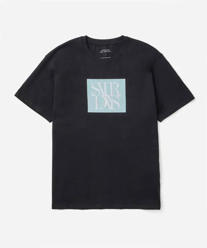 Men Saturdays NYC Tees Miller Block Standard SS Tee Black