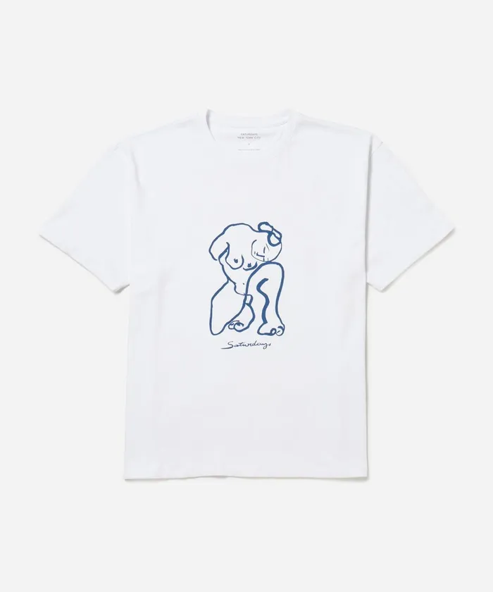 Men Saturdays NYC Tees Philippine Relaxed Fit SS Tee White