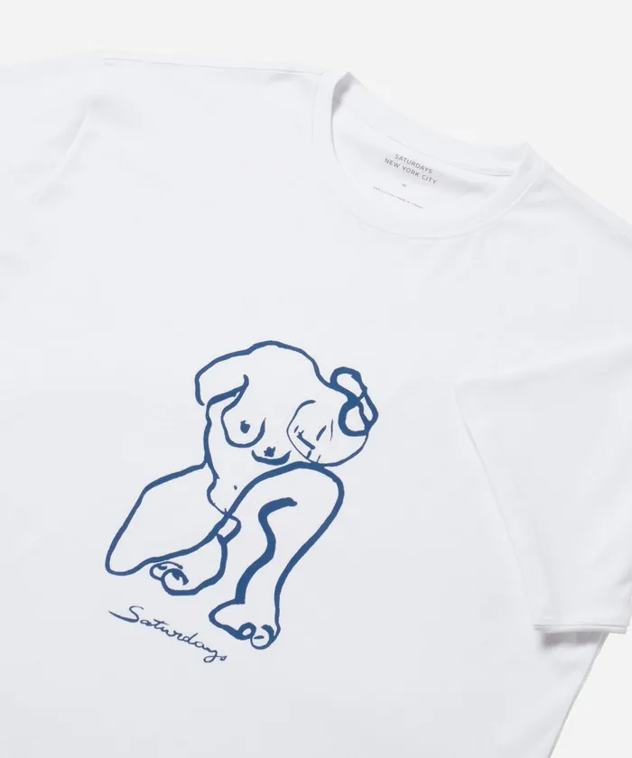 Men Saturdays NYC Tees Philippine Relaxed Fit SS Tee White Men Saturdays NYC Tees Philippine Relaxed Fit SS Tee White