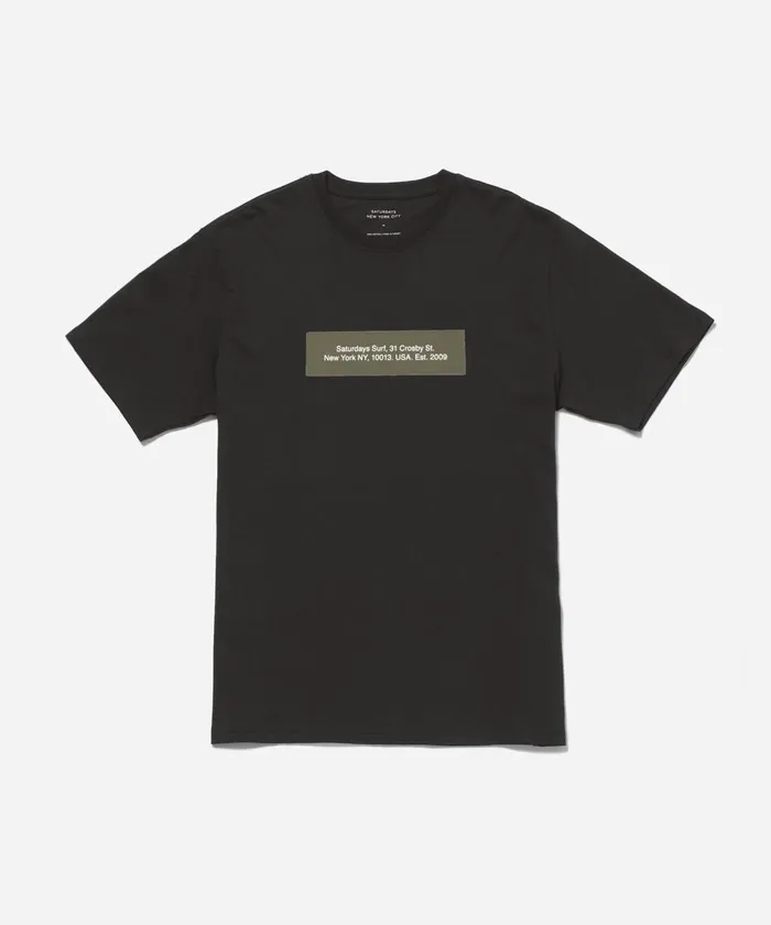 Men Saturdays NYC Tees Saturdays Block Standard SS Tee Black