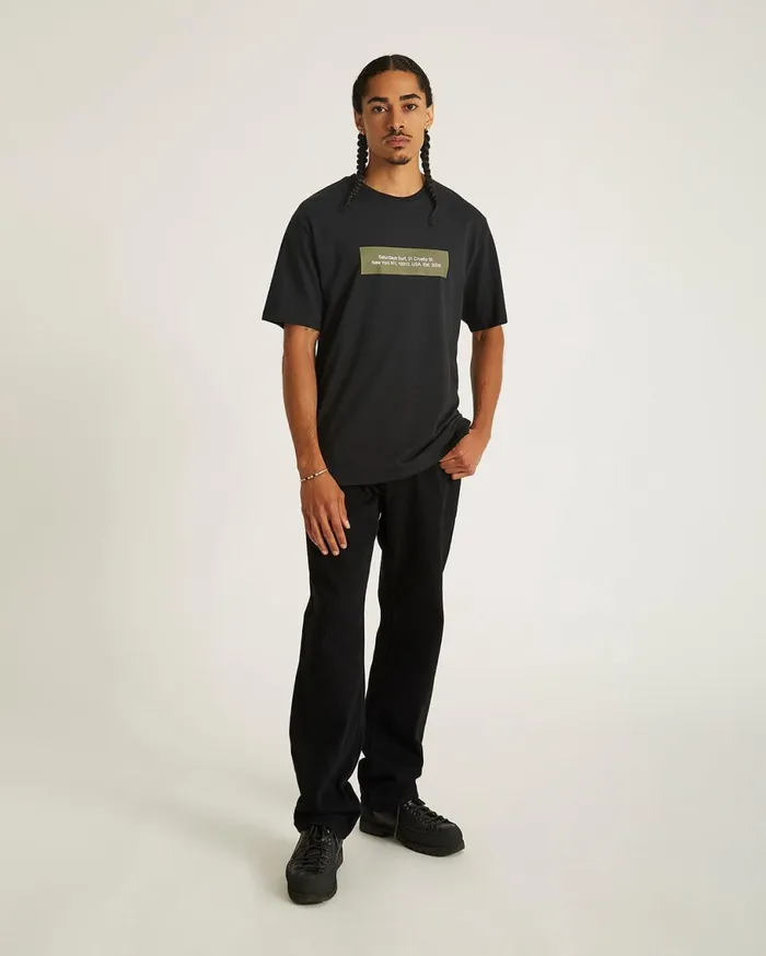 Men Saturdays NYC Tees Saturdays Block Standard SS Tee Black