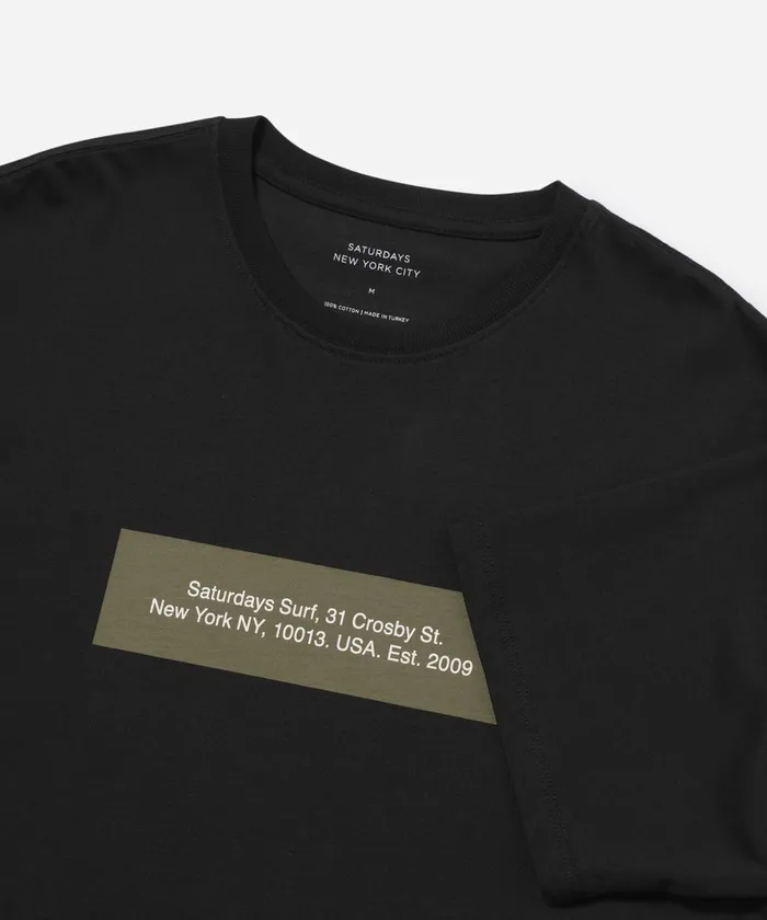 Men Saturdays NYC Tees Saturdays Block Standard SS Tee Black