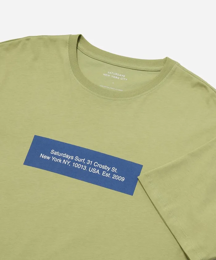 Men Saturdays NYC Tees Saturdays Block Standard SS Tee Fern
