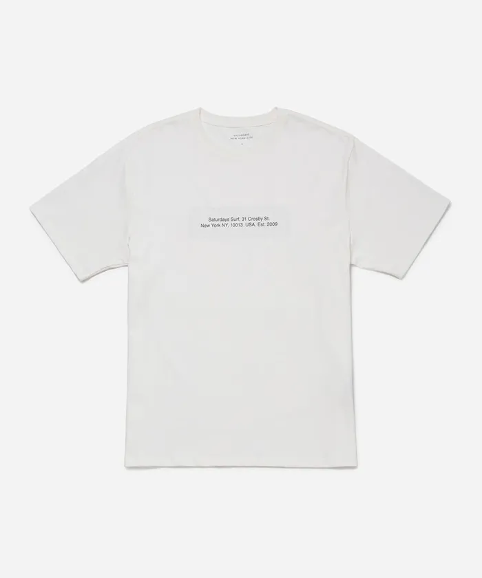 Men Saturdays NYC Tees Saturdays Block Standard SS Tee Ivory