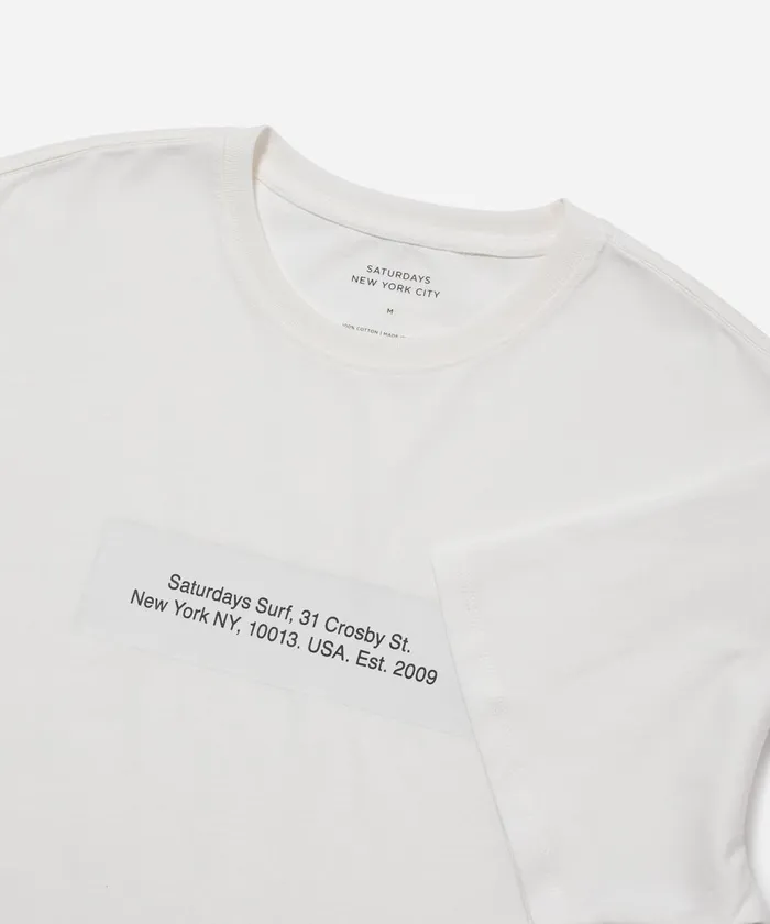 Men Saturdays NYC Tees Saturdays Block Standard SS Tee Ivory