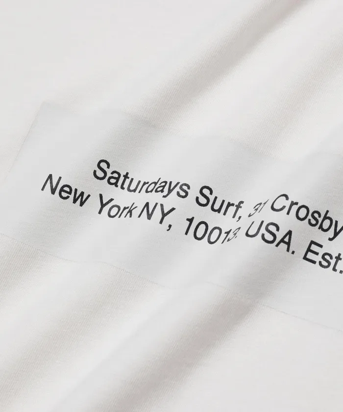Men Saturdays NYC Tees Saturdays Block Standard SS Tee Ivory