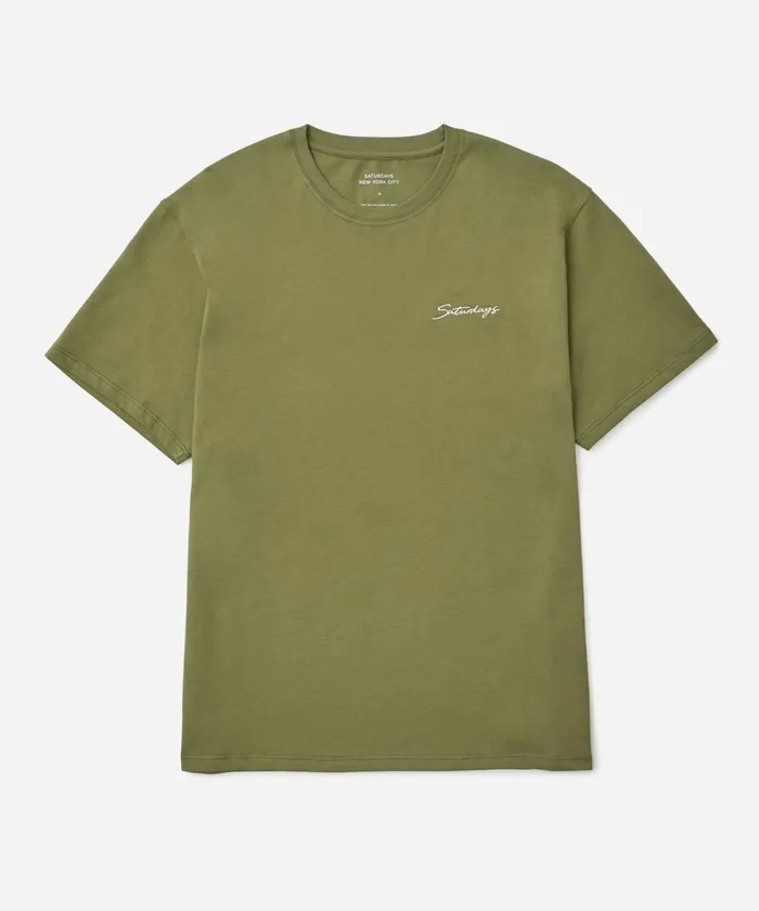Men Saturdays NYC Tees Script Standard SS Tee Mayfly