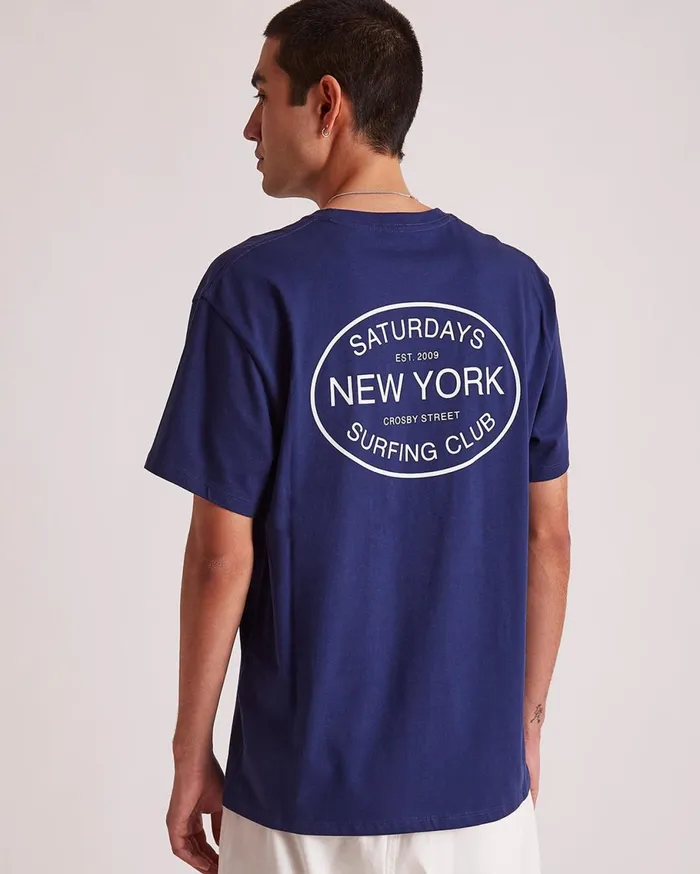 Men Saturdays NYC Tees Surfing Club Standard SS Tee Ocean Men Saturdays NYC Tees Surfing Club Standard SS Tee Ocean