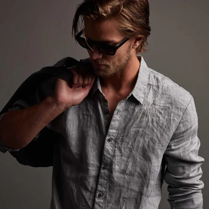 Men Shirting James Perse Classic Linen Shirt Breeze Pigment