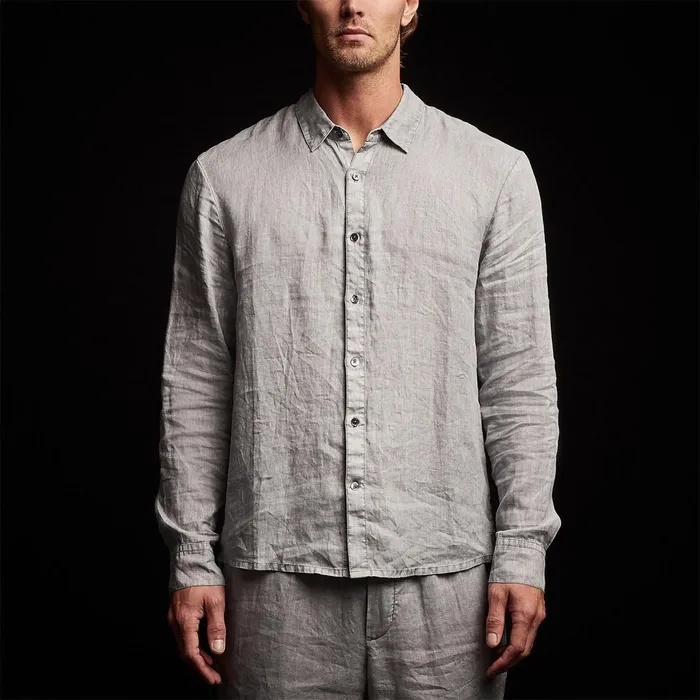 Men Shirting James Perse Classic Linen Shirt Breeze Pigment